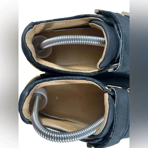 Aldo  Paise Black/White/Gold Leather Velcro Sneakers Size 8.5 - Picture 7 of 11